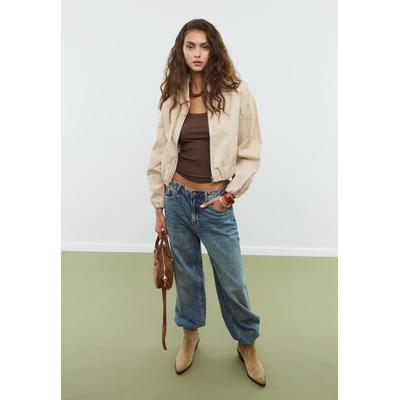 Stradivarius Twill balloon jacket Stone XL