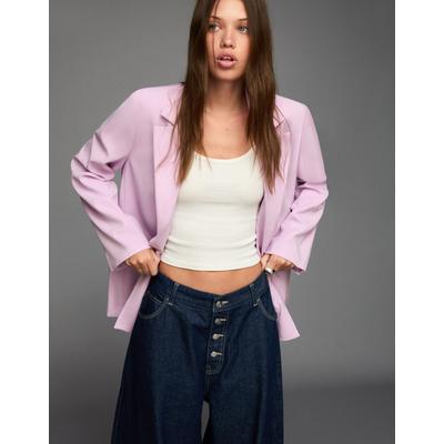 Bershka Blazer With Back Straps Women L Pink