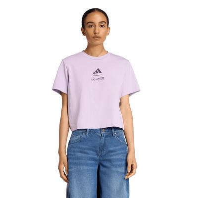 Mercedes AMG Petronas F1 adidas Premium Kurz-T-Shirt – Flieder – Damen Image