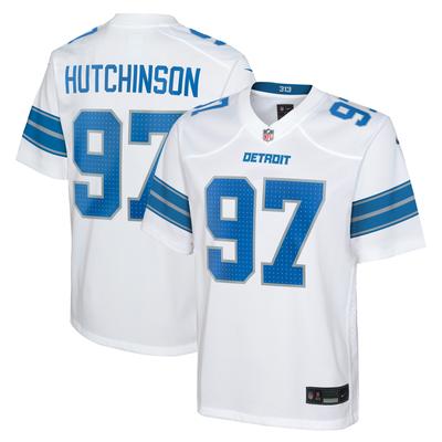 Detroit Lions Nike Road Game Jersey - White - Aidan Hutchinson - Youth Image