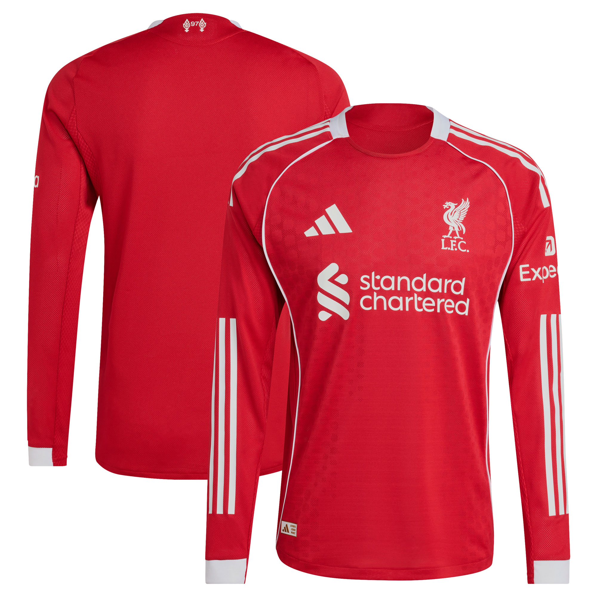 Liverpool adidas Heim-Authentizitätstrikot 2025-26 – Langarm Image