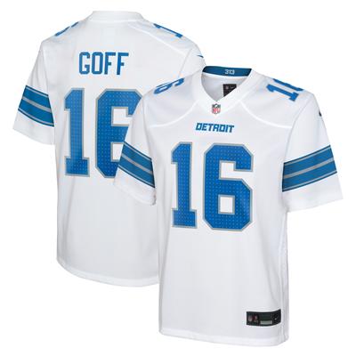 Detroit Lions Nike-Auswärtsspieltrikot – Weiß – Jared Goff – Jugendliche Image