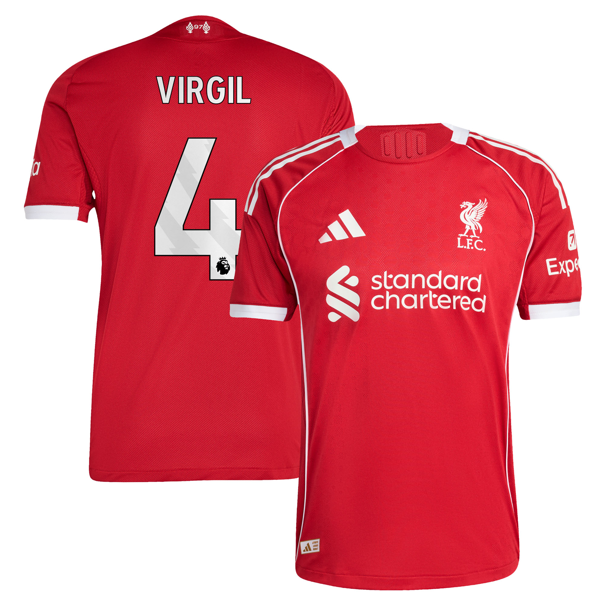 Liverpool adidas Authentisch Heimtrikot 2025-26 mit Aufdruck Virgil 4 Image