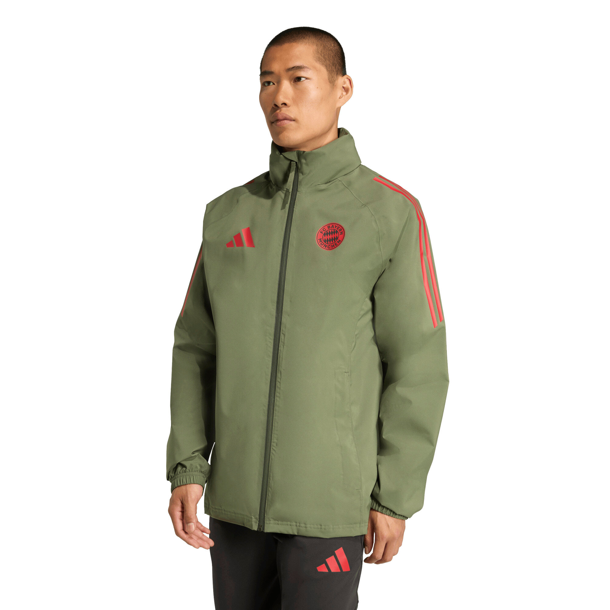 FC Bayern adidas europäisch Trainings Regenjacke - Dunkelgrün Image