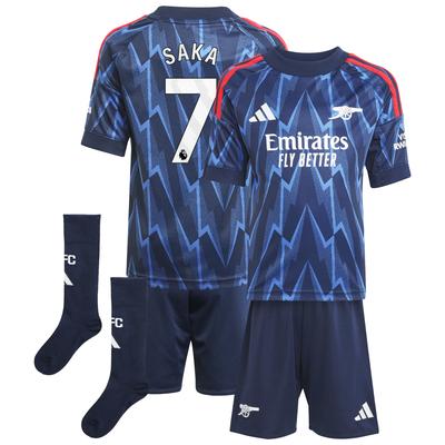 FC Arsenal 2025-26 Mini-Auswärtsausrüstung mit Aufdruck Saka 7 Image