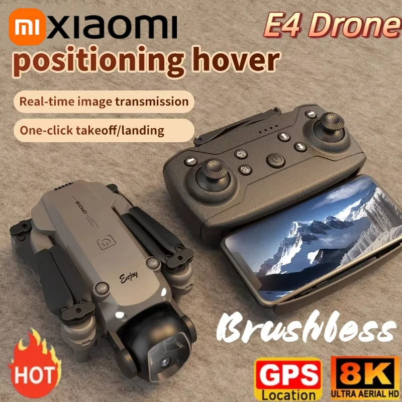 Xiaomi E4 Drohne 8K Antenne HD Gradient Fließendes Licht Dual-Kamera Omnidirektionale Hindernisvermeidung Bürstenloser Motor GPS UAV