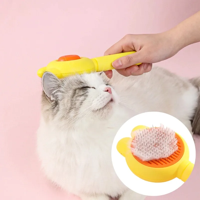 Pet Hair Remover Kamm Anti-Schwimmende Haarbürste One Click Reinigung für Katzen Hunde Massagegerät ​ Fellpflegewerkzeuge für Haustiere, Massag für Tierhaare Image