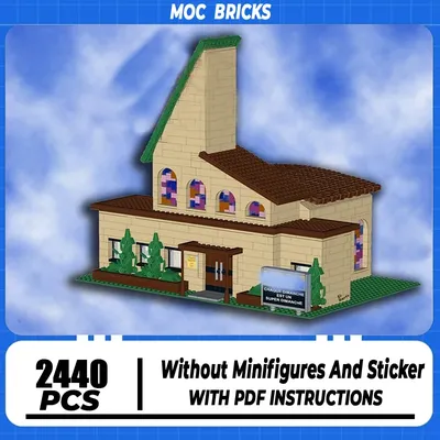 Beliebte Film Moc Bausteine Springfield Kirche Architektur Modell Technologie Modulare Block Spielzeug DIY Set Montage Weihnachten Image