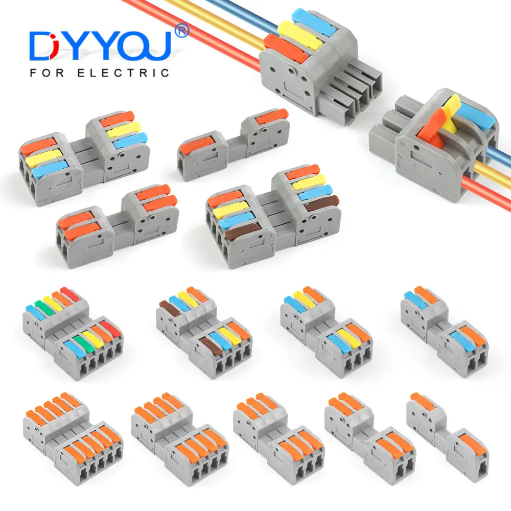 5PCS Männlich Weiblich Docking Elektrische Draht Stecker Schnell Universal Plug-in Typ Butt Leiter Verdrahtung Terminal Block Mit hebel Image