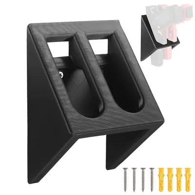 Dual Pistol Gun Rack 2 Slots Wall Mount Pistol Holder Home Indoor Pistol Gun Holder for Gun Safe Storage Dual Handgun Display