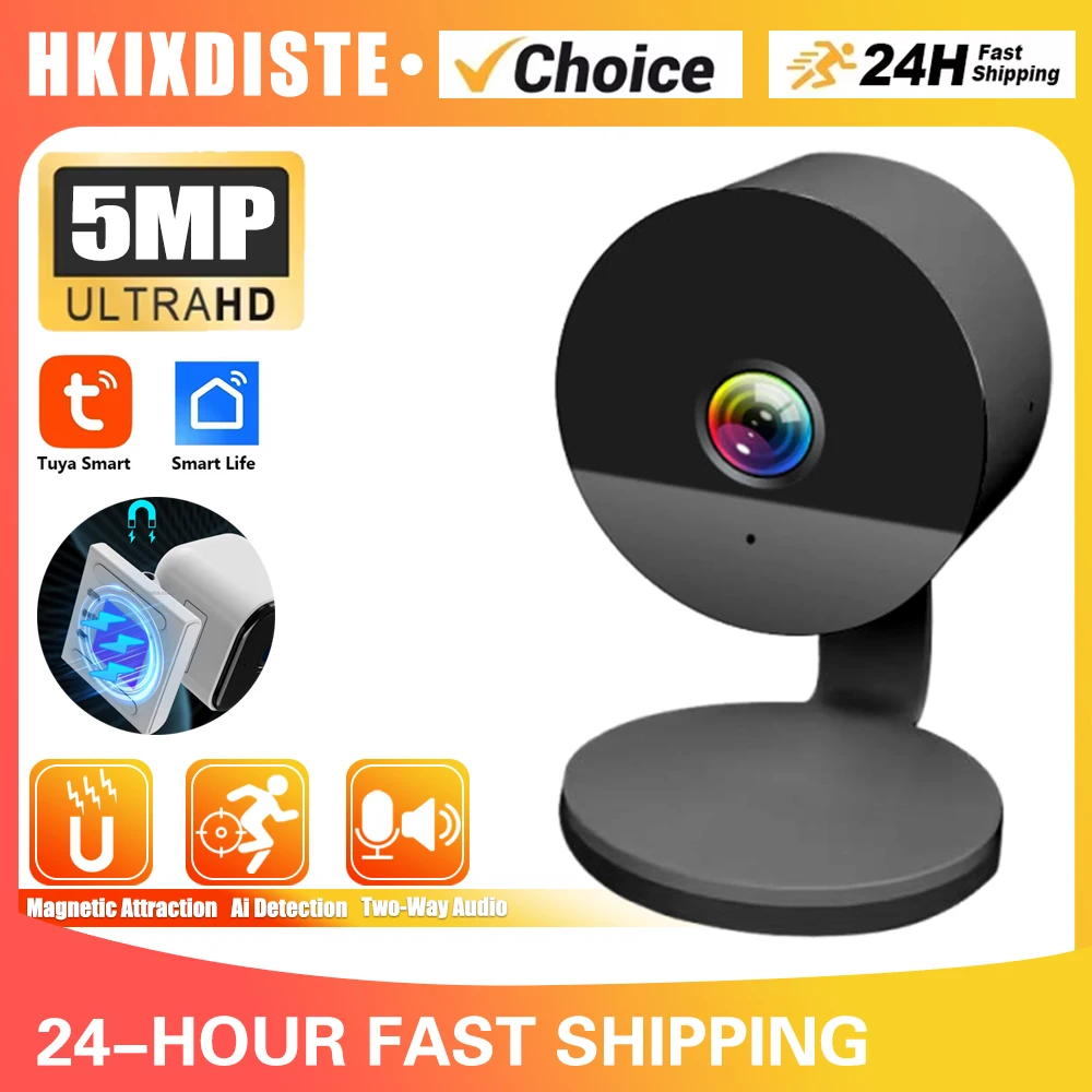 5MP Tuya Magnetische Kamera Drahtlose Mini Farbe Nachtsicht Wifi Baby MonitorOutdoor IP66 Wasserdichte CCTV Video Überwachung Kamera Image