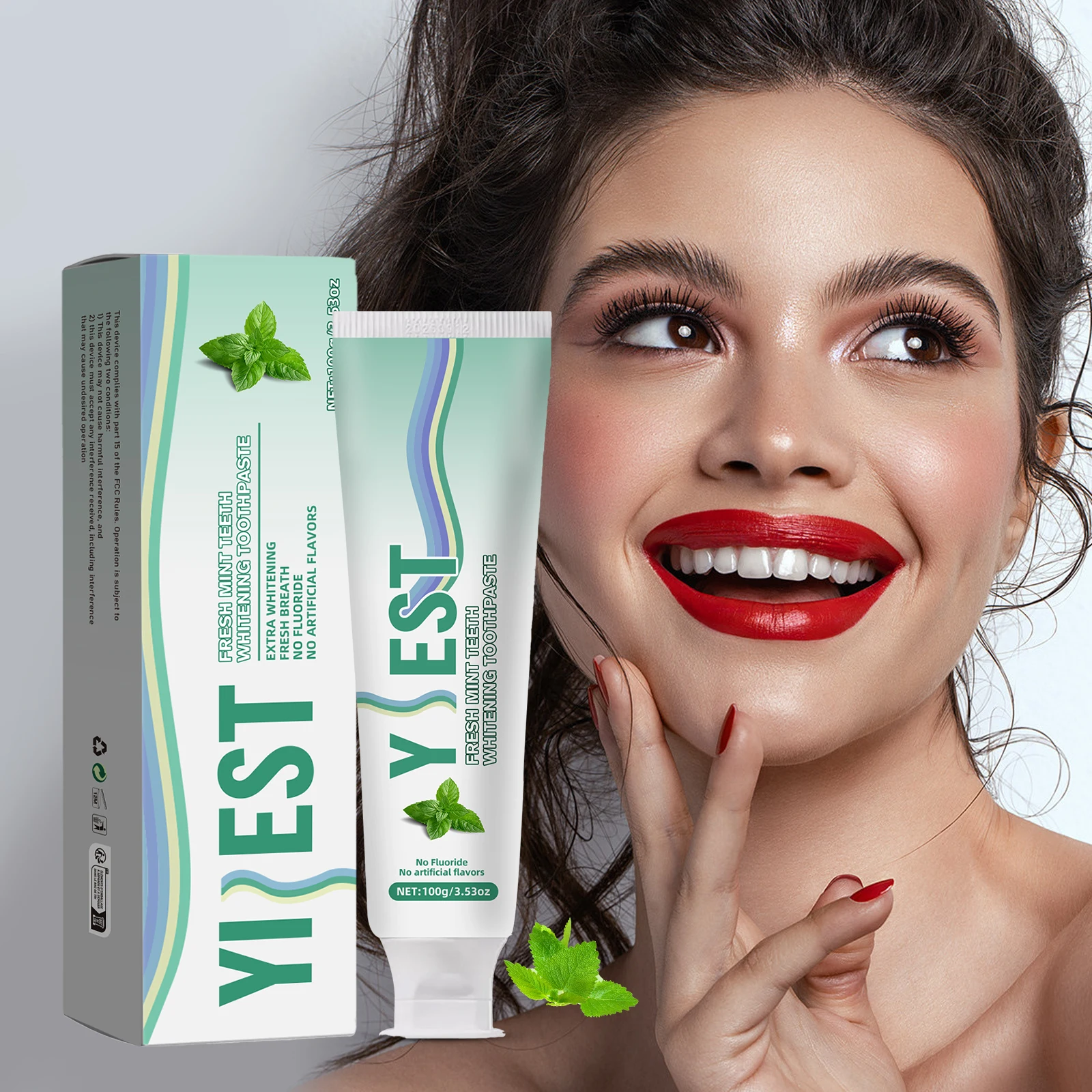 Zahnpasta mit sanftem Minzgeschmack, Mundpflege, verhindert Zahnstein, Zahnpasta, Flecken entfernen, Zahnaufhellung, Atem, aufhellende Zahnpasta Image