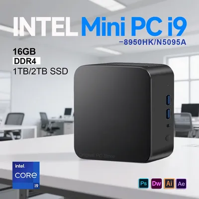 Mini PC Computer Windows 11 Pro Intel Core i9 8950HK Mini PC Gaming 16GB DDR4 1TB SSD Computer 4K 60Hz Mini Desktop PC Portable
