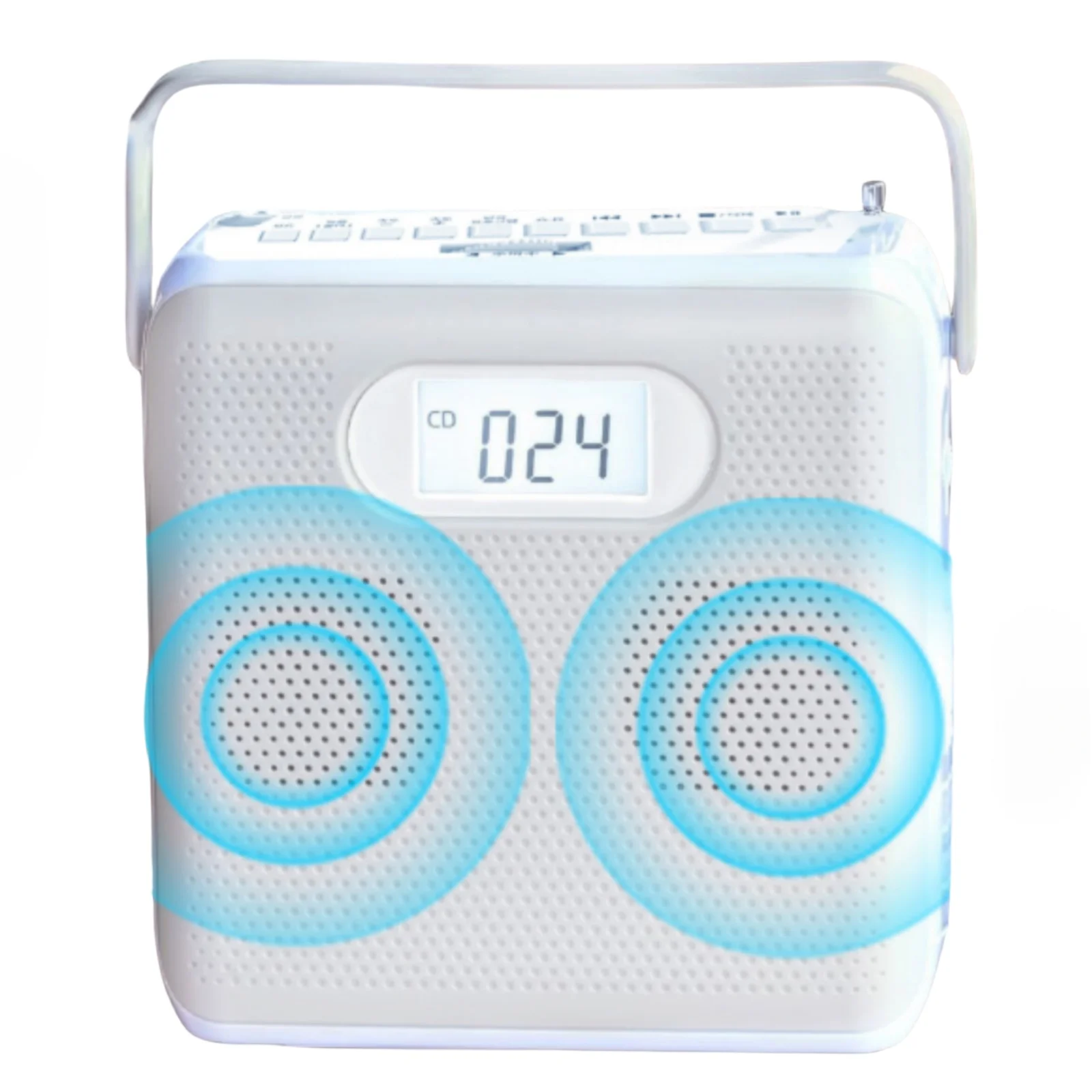 Tragbarer CD Player mit Lautsprecher, Bluetooth, USB, für FM, MP3, CD-R, CD-RW und AUX, für kabellosen Musikgenuss überall Image