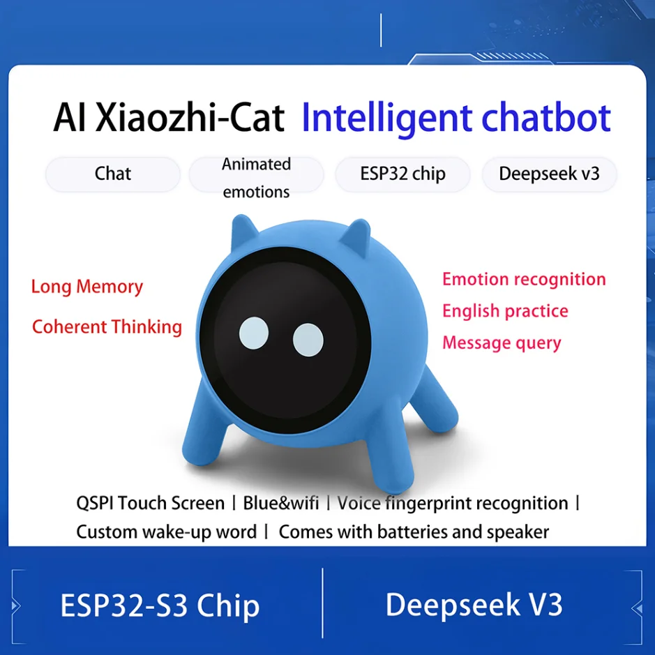Echoear Deepseek Xiaozhi AI Voice Chat Robot ESP32-S3 Entwicklungsboard 1,85 Zoll LCD-Display für LVGL Ar-duino Image