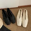 Damen-Ballerinas 2025, neue bequeme Plissee-Loafer für Damen, große Größe, flacher Mund, weiche Sohle, Damenschuhe