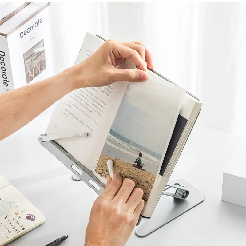 Verstellbarer Leseständer aus Kohlenstoffstahl, multifunktionaler Leseständer, Leseständer für Tablet-Computer und Handy Image