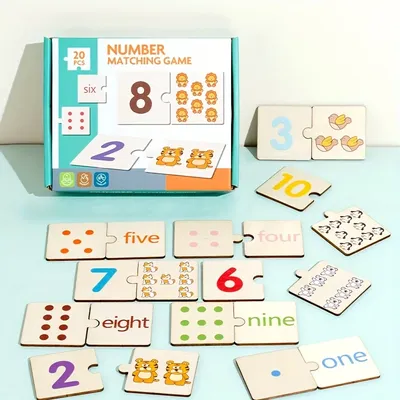 Kognitives Lernpuzzle-Spielzeugset – Holz- und Lernpuzzle für Babys und Kinder, ideal für Weihnachts- und Ostergeschenke Image