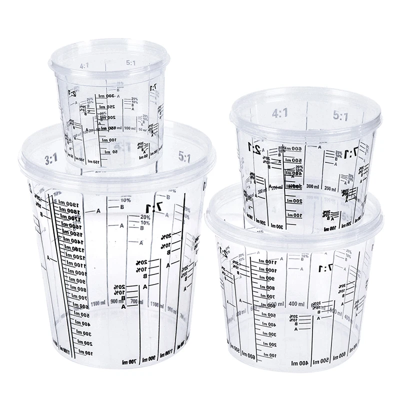 1pcs Plastic Paint Mixing Cups 385ml 750ml 1400ml 2300ml Paint Mixing Calibrated Cup For Accurate Mixing Of Paint And Liquids