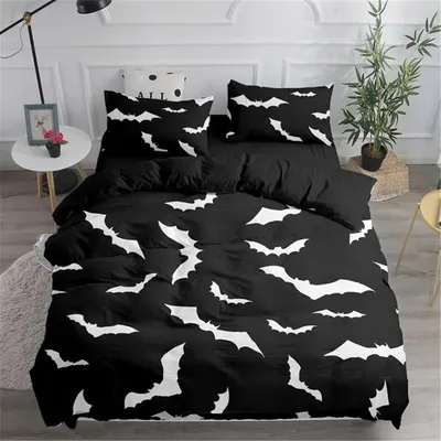 Halloween Flying Vampire Bedding Set Bat Duvet Cover Witchcraft Magic Comforter Cover Full Twin King Queen Polyester Quilt Cover