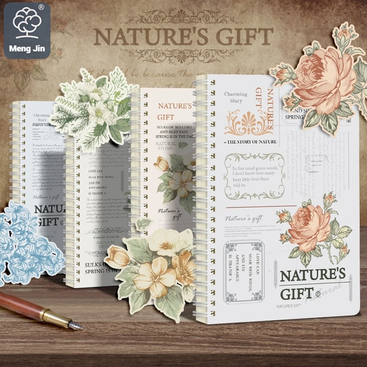 Vintage Retro Britischer Stil A5 Spiralringbuch Loseblatt Notizbuch Journal Nachfüllung B6 Kawaii Student Planer Büromaterial Image