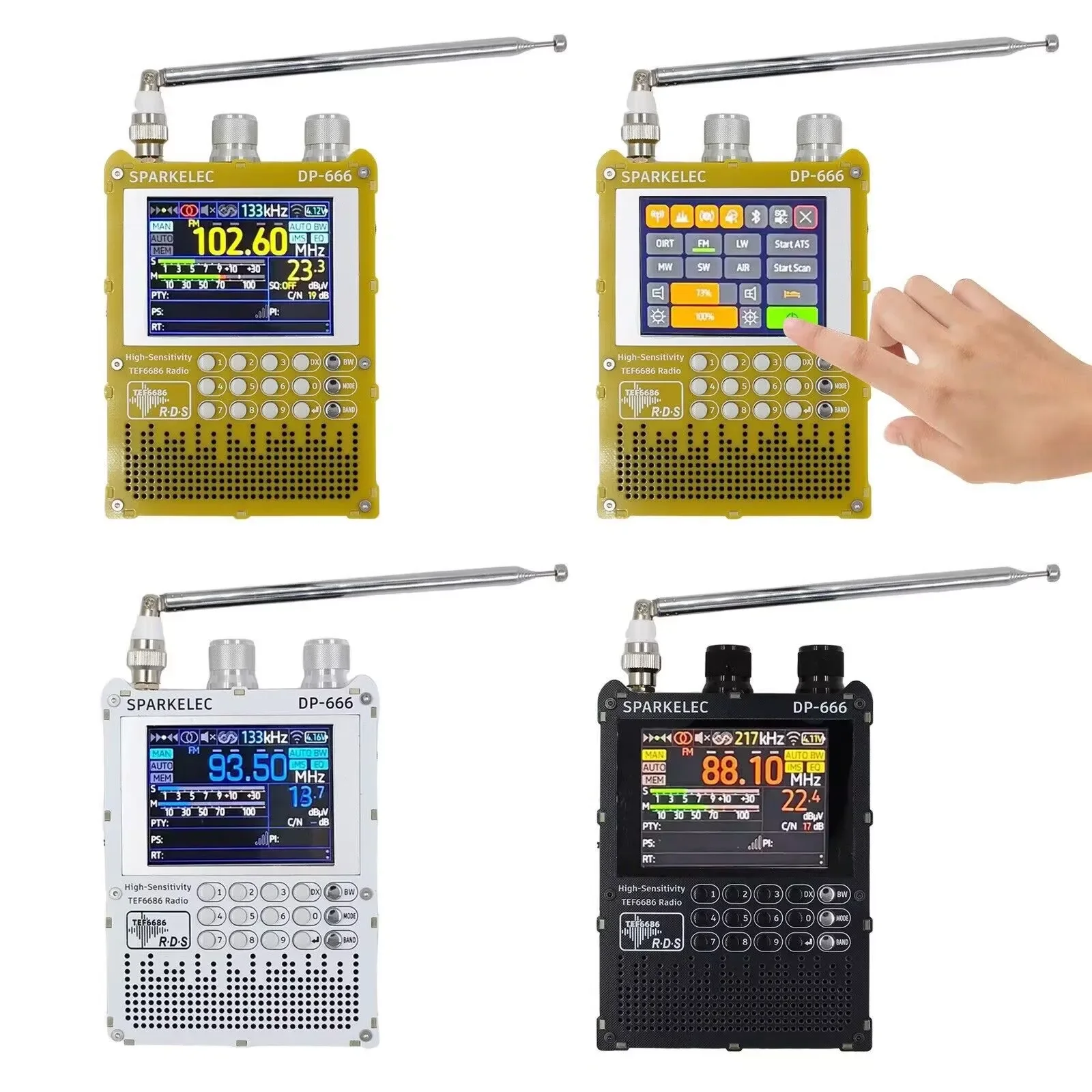 Nuovo DP-666 TEF6686 Radio Full Band ad alta sensibilità FM AM LW MW SW Onde corte ESP32 RDS LCD IPS da 2,8 pollici