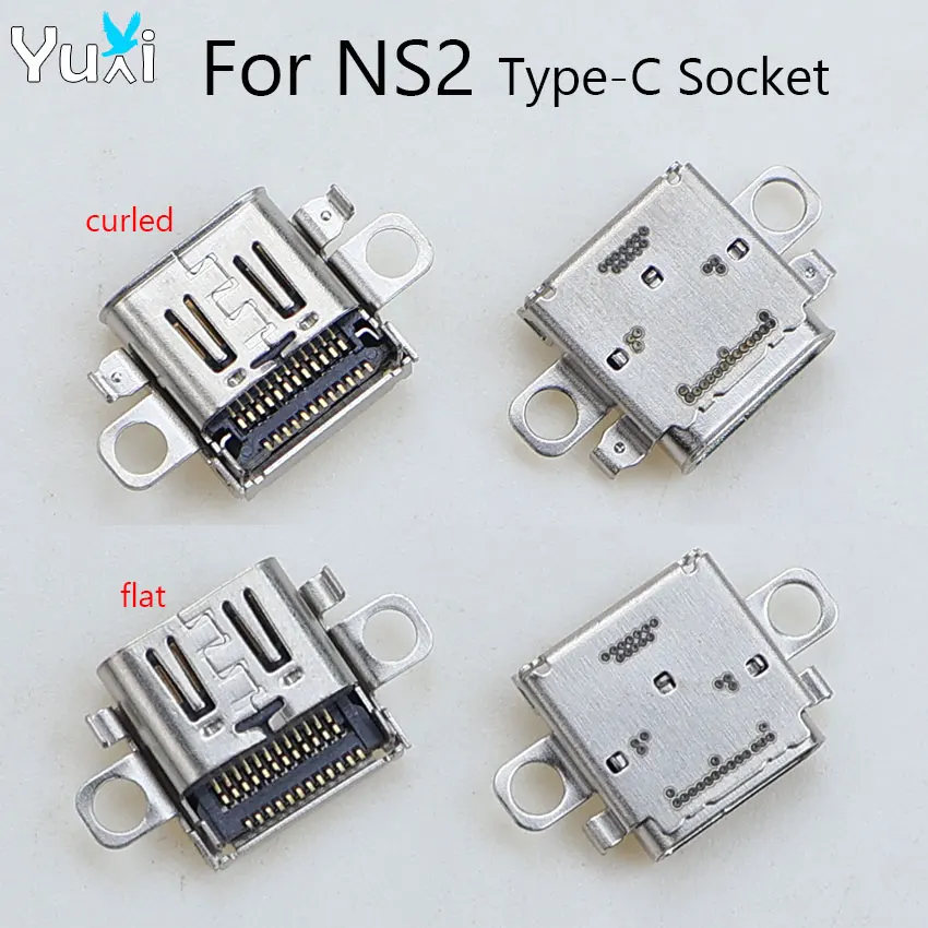YuXi 2 stücke USB Typ-C Lade Port Für Schalter 2 Spielkonsole Ladegerät Buchse Power Interface Für NS2 NS 2 Reparatur Teile Image