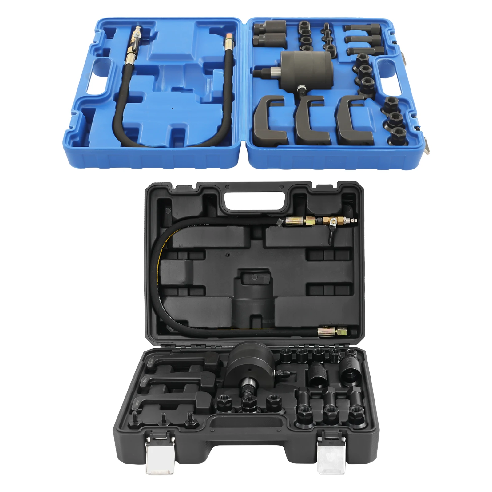 Bymaocar 24-teiliger Diesel-Injektor-Abzieher, pneumatischer Injektor-Abzieher-Set 5–8 Bar zum Demontagen verschiedener Diesel-Injektoren