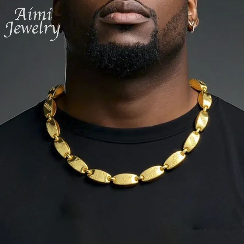 Top Quanlity Lange goldene Kette 24 Zoll vergoldetes Schmuckset Halsband Halskette Armband Schmucksets Mann Hip Hop Afrikanische Geschenke Image