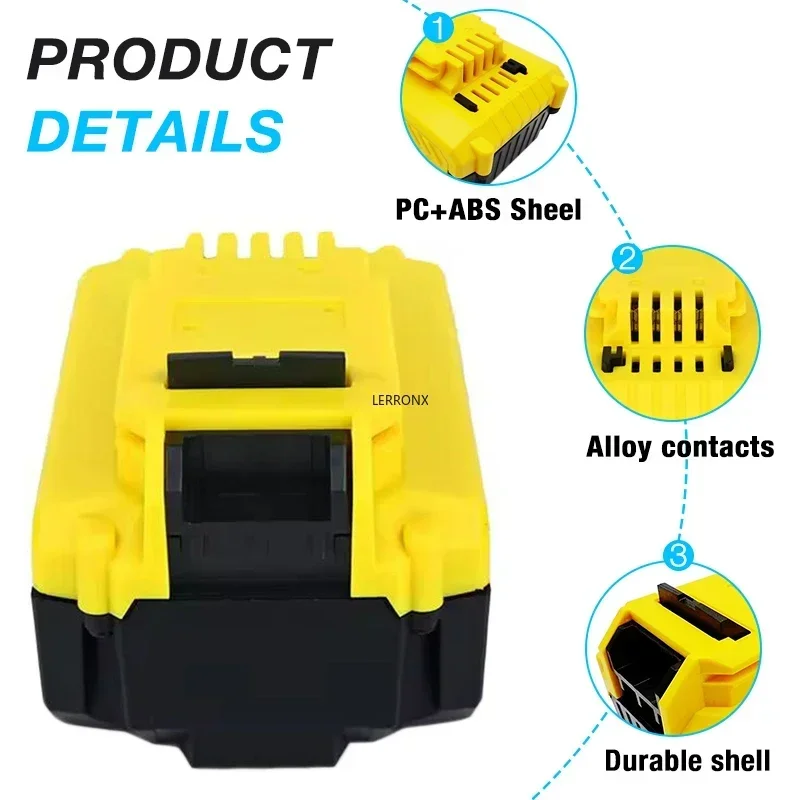 6000 mAh/8000 mAh 18 V Li-Ionen-Akku für Stanley Akku-Elektrowerkzeuge Fatmax PCC685L FMC687L FMC688L LBX20 LBXR20 Image