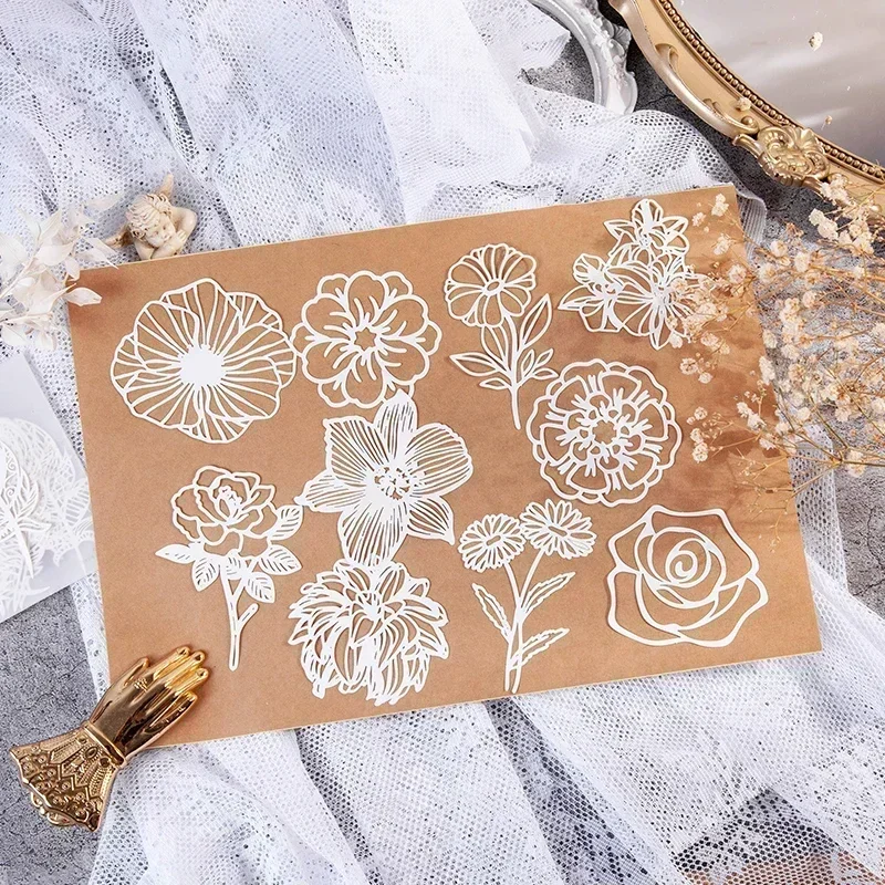 10 Blatt literarisches DIY-Materialpapier, Spitzengeschichte, Serie 10 Blatt, 8 Stile, Tagebuch, Dekor, Basispapier Image