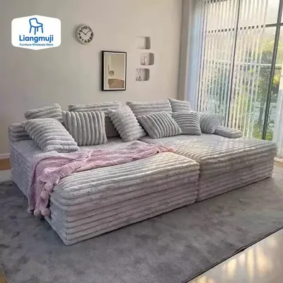 Design Filler Living Room Sofas European Beige Luxury Floor Compressed Sofas Puffs Recliner Modern Divani Soggiorno Furniture