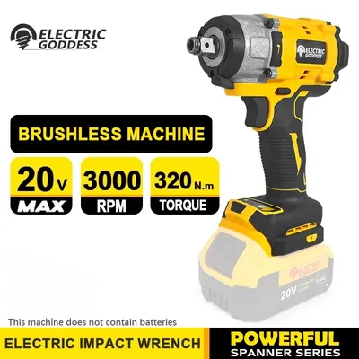 Electric Goddess Brushless Motor Cordless Electric Impact Wrench 320N.M Torque For Dewalt 20V Battery Power Tool ﻿