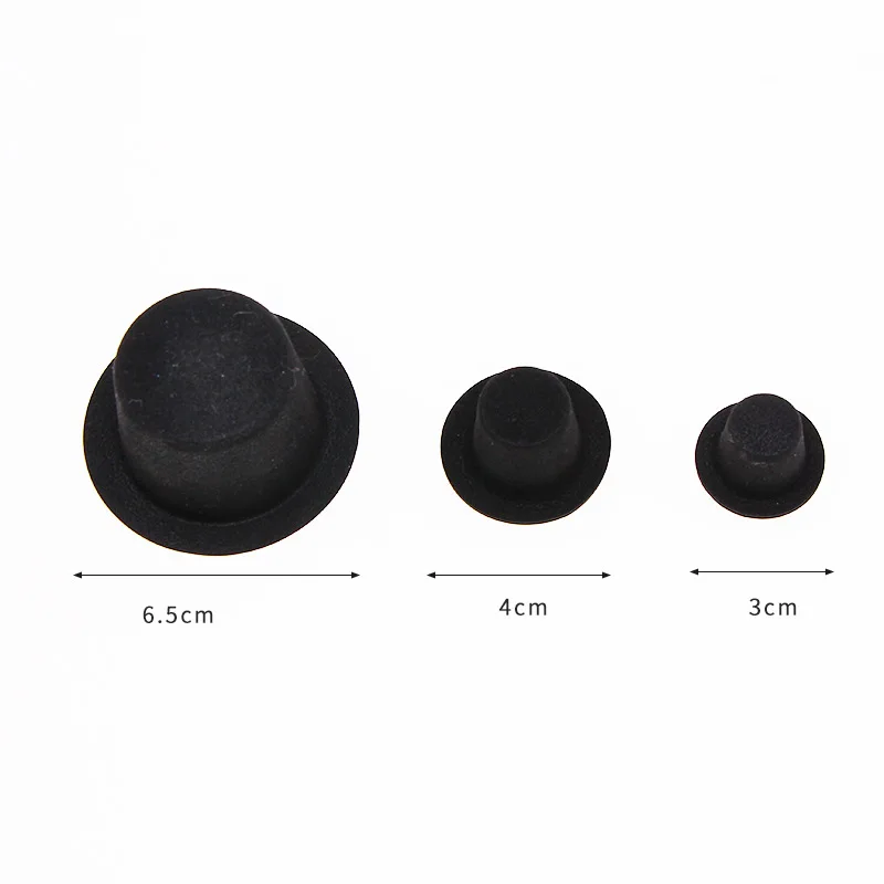 Mini chapeau de Clown noir, 10 pièces, maison de poupée, décoration de flocage de noël, bricolage fait à la main, scène Miniature, accessoires assortis