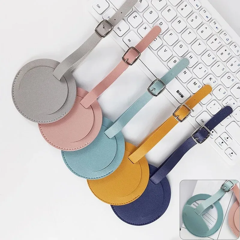 1PCS Schöne Runde Gepäck Tags Frauen Männer Reise Zubehör Koffer Gepäck Karte Name Tags für Rucksack Taschen Image