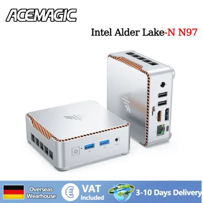 ACEMAGIC Mini PC E2 Mini-Computer Alder Lake-N97 16 GB DDR4 512 GB M.2 SSD Windows 11 Pro Micro-Desktop-Computer Mini-Desktop-PC
