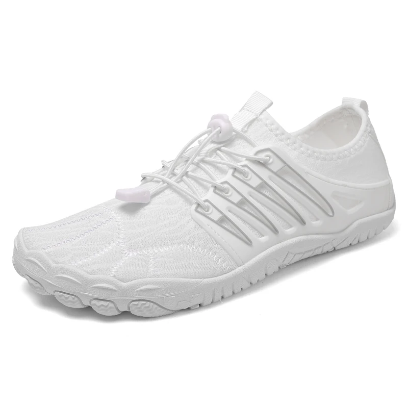 Reine weiße Strand-Barfußschuhe Aqua zum Schwimmen, Wassersport, Waten, Yoga, Fitness, Canyoning River Creek, Yacht-Schuhe Image