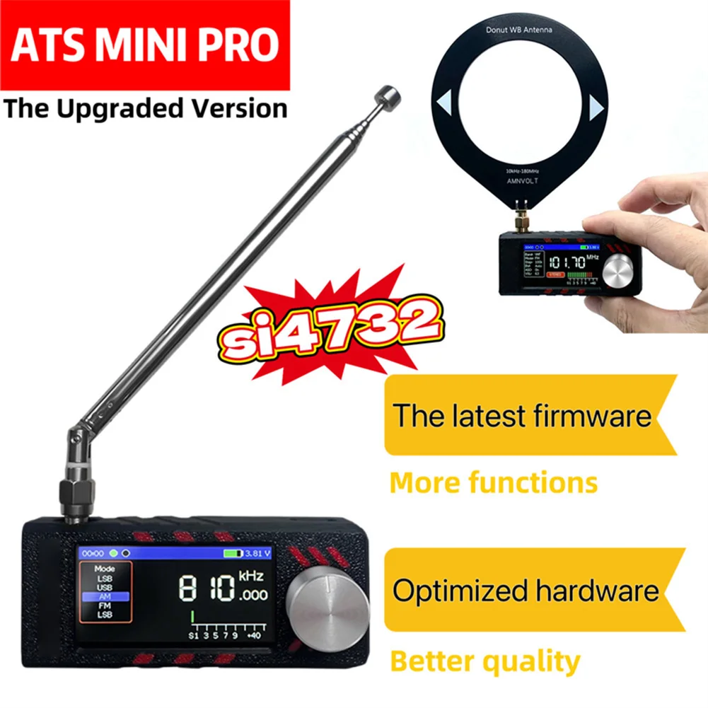 Radio AMNVOLT AT S V3 SI4732 Full Band D SP aggiornata con cuffie ad alta impedenza Ricevitore di segnale radio USB AM FM Full Band