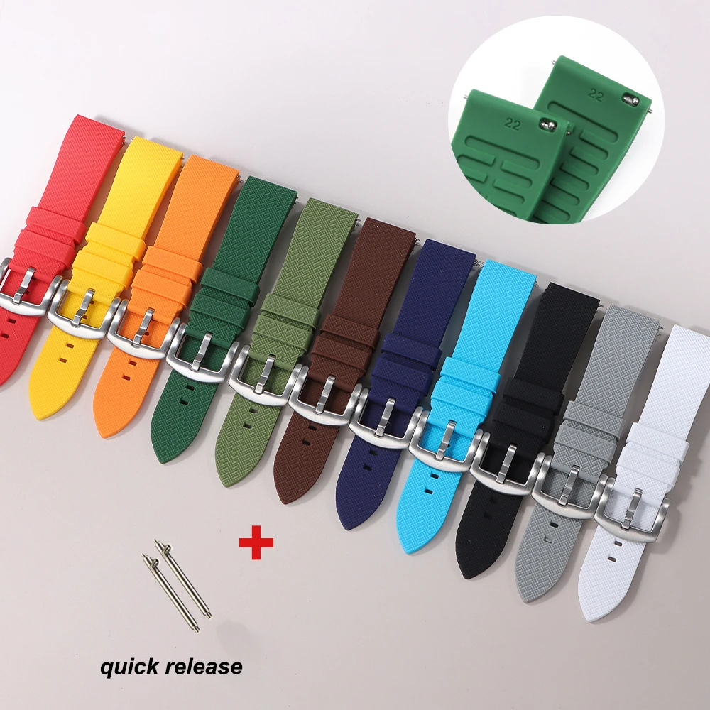 20mm 22mm Uhrenarmband Quick Release Premium Silikonkautschuk Uhrenarmband Uhrenarmband Ersatzarmband für Omega Image