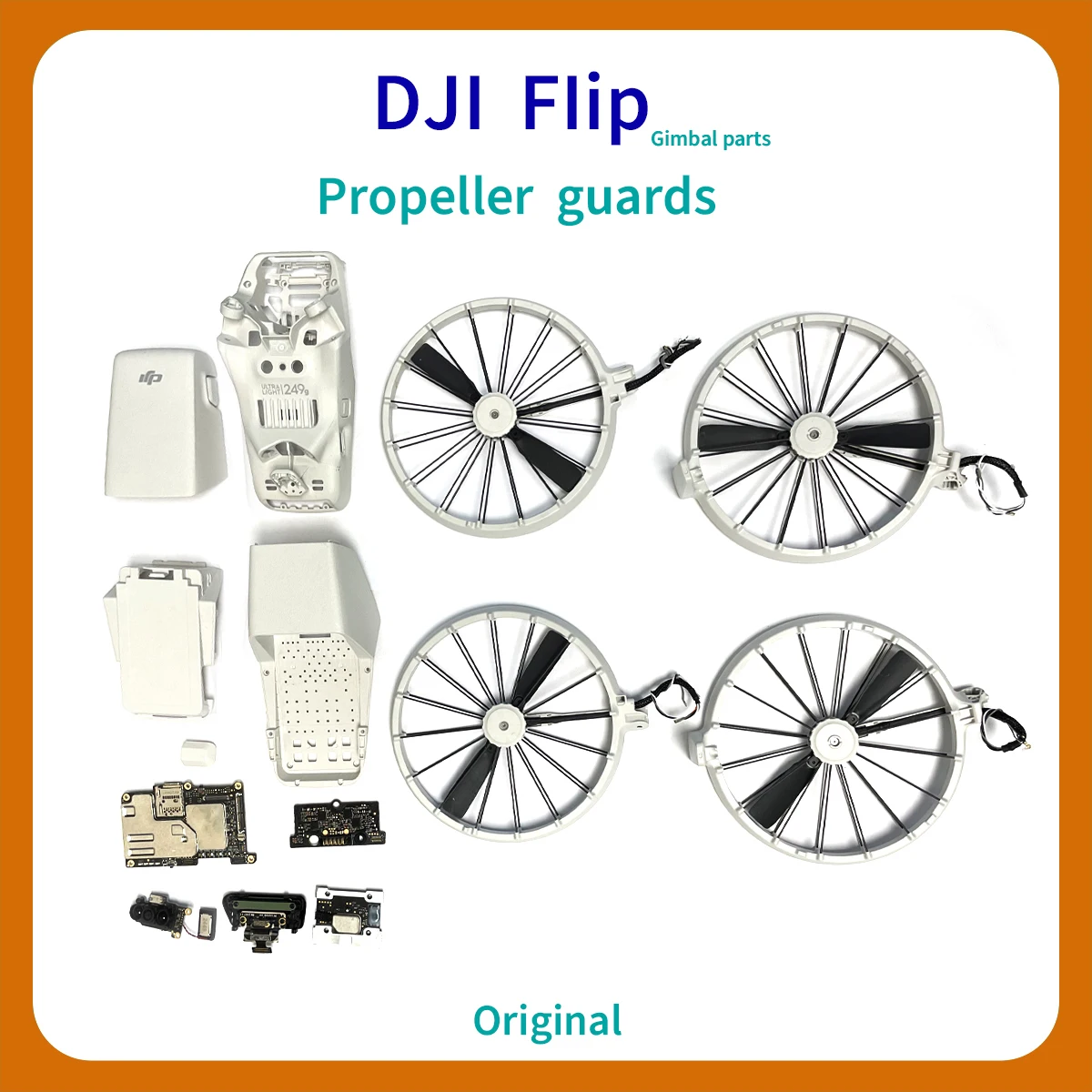 Original FLIP Ersatzteile Obermaterial, Mittelschale, ESC GPS Motherboard, Motor, Propellerschutz, Halterungskabel, für DJI Flip Image