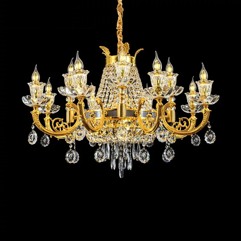 Licht Luxus Atmosphäre Wohnzimmer Kronleuchter Goldene Kerze Kristall Lampe Französisch High-end-Esszimmer Schlafzimmer Lampe Neue Heiße verkauf Image
