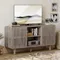 Farmhouse TV Stand for 55/60/65 inch TV, 30“Tall Entertainment Center with Power Outlets, Rustic Media Console
