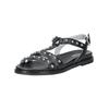 Riemchensandale NERO GIARDINI "Nero Giardini Sandalen Leder", Damen, Gr. 41, schwarz, Leder, casual, Schuhe