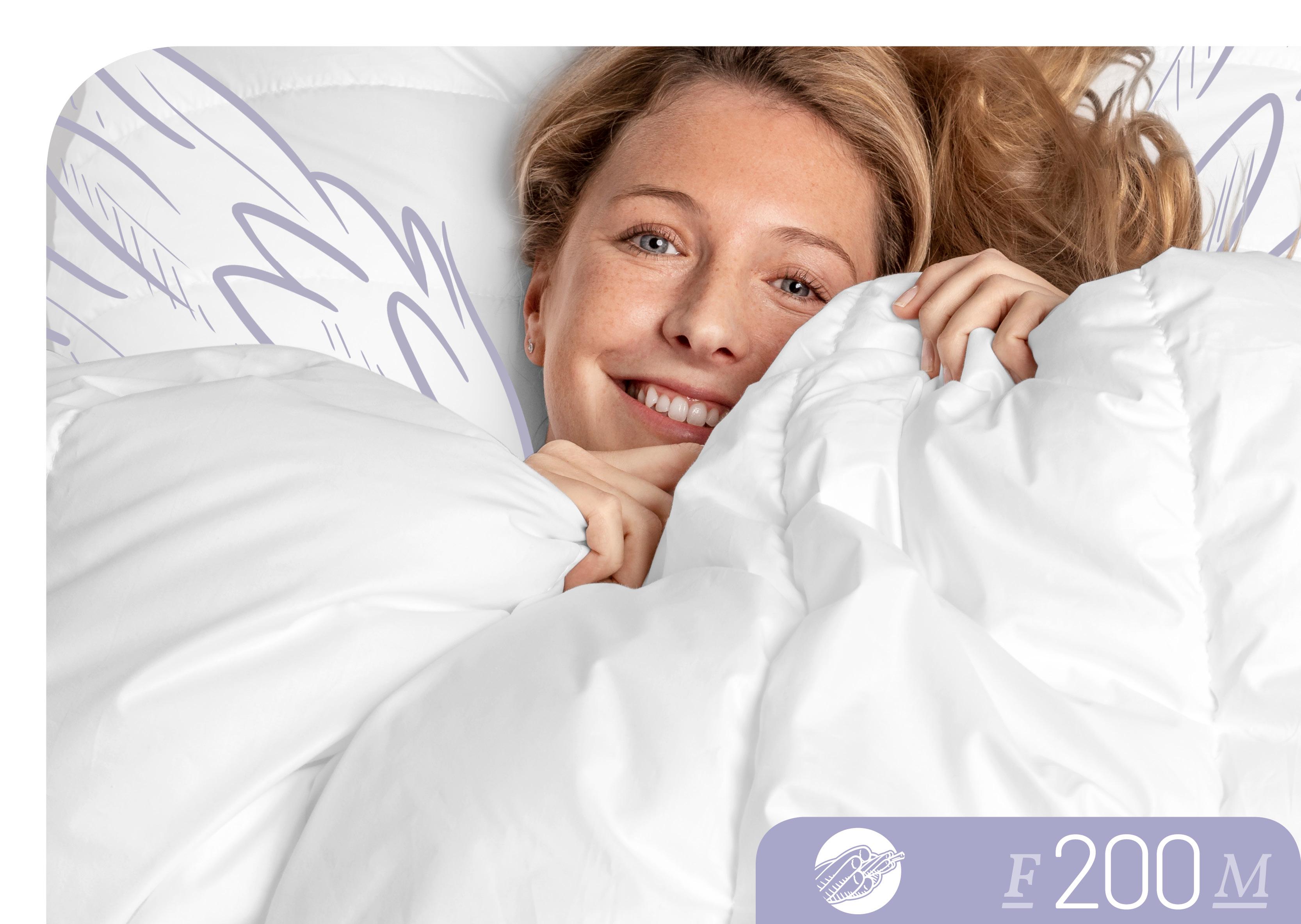 Baumwollbettdecke SCHLAFSTIL "F200", weiß, B:135cm L:200cm, Bettdecken Bezug: 100% Baumwolle. Füllung: 100% Polyester, Bettdecken, hergestellt in Deutschland, allergikerfreundlich Image