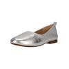Ballerina CLARKS "Fawna Soft", Damen, Gr. 41, silber (silberfarben), Leder, elegant, Schuhe, im coolen Metallic-Look