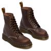 Schnürboots DR. MARTENS "1460 Pascal 8 Eye Boot", Damen, Gr. 37, braun (dunkelbraun), Leder, klassisch, Schuhe, Schnürboots, Freizeitschuh mit Blockabsatz und Anziehlasche