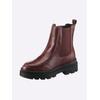 Stiefelette HEINE, Damen, Gr. 36, rot (bordeaux), Leder, Glattleder, Rindsleder, modisch, Schuhe