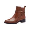Stiefelette TAMARIS "Tamaris Stiefelette Leder", Damen, Gr. 37, braun (cognac), Leder, casual, Schuhe