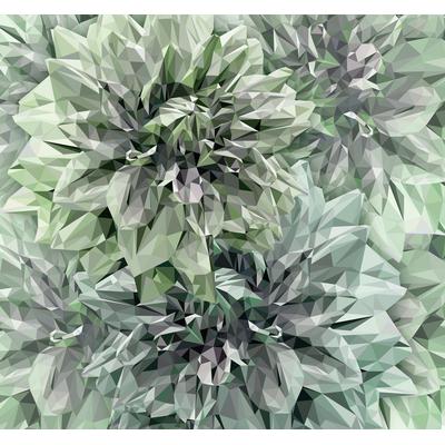 Vliestapete KOMAR "Digitaldruck Vlies - Emerald Flowers - Größe 300 x 280 cm", grün (bunt), B:300m L:280m, Vlies, Tapeten, Wohnzimmer, Schlafzimmer Image
