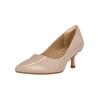 Slipper CLARKS "Violet60", Damen, Gr. 42, beige, Leder, elegant, Schuhe, mit spitzer Form